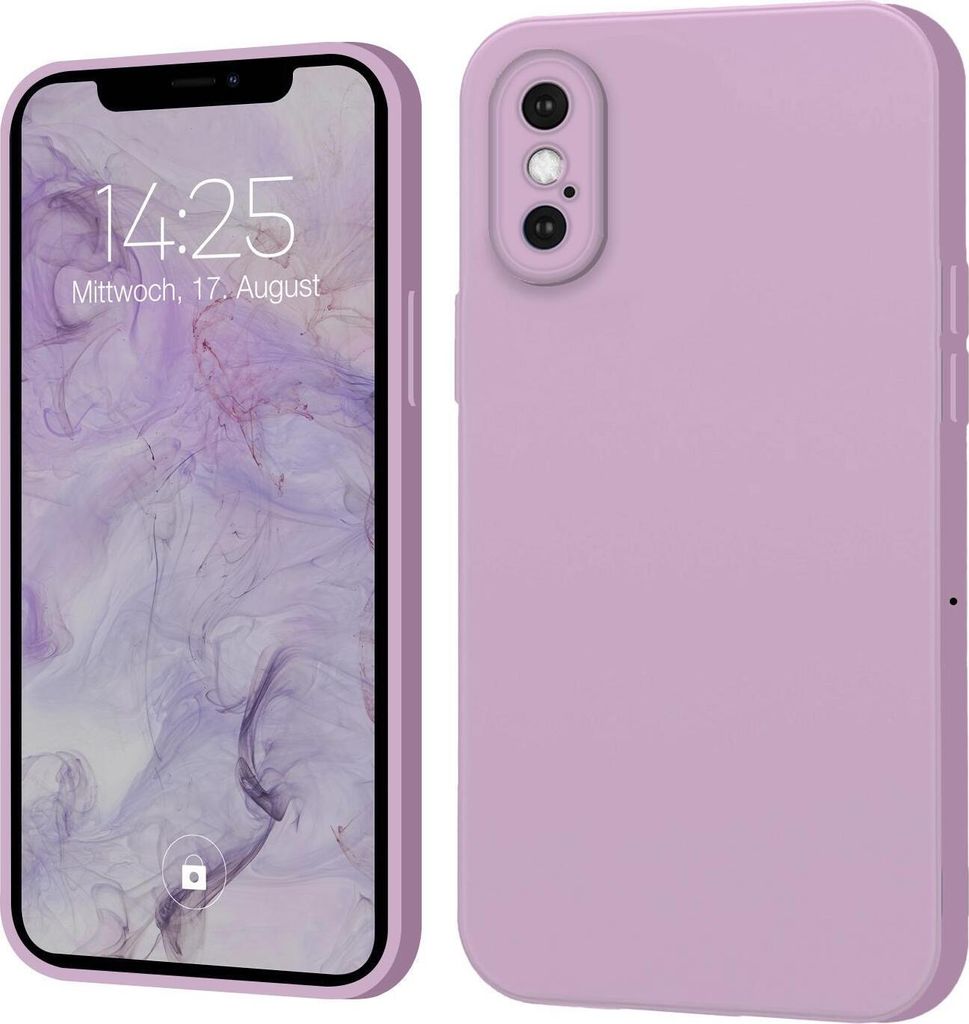 Hülle für iPhone X Case Cover Bumper Silikon Softgrip Schutzhülle Farbe: Lila