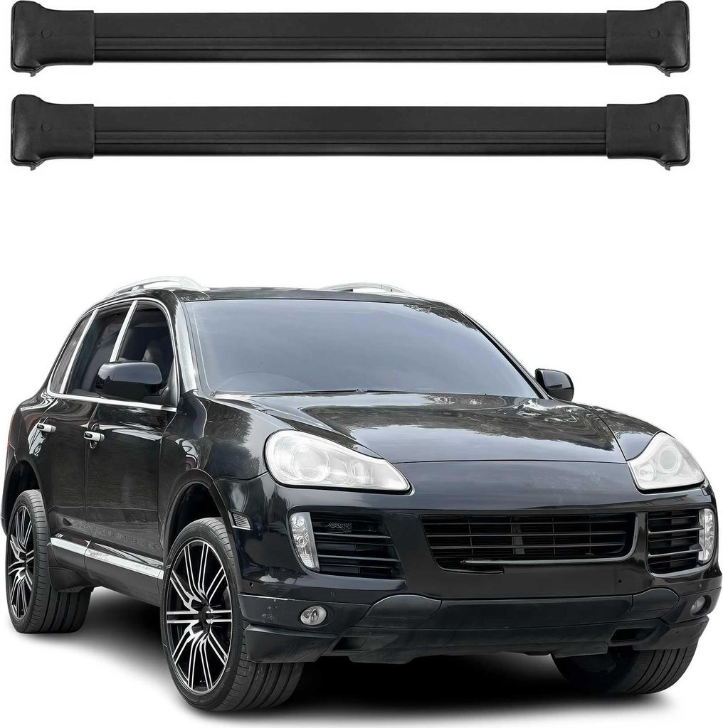 Dachträger Gepäckträger für Porsche Cayenne 2002-2010 Relingträger Alu Schwarz