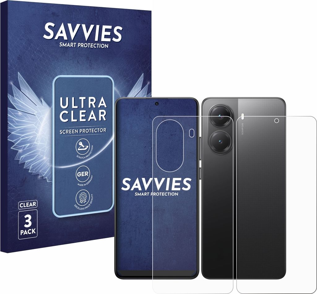 6x Für Xiaomi Poco X7 Pro (Display+Rückseite) Schutzfolie Savvies Displayschutz Display Schutz Folie Klar Transparent