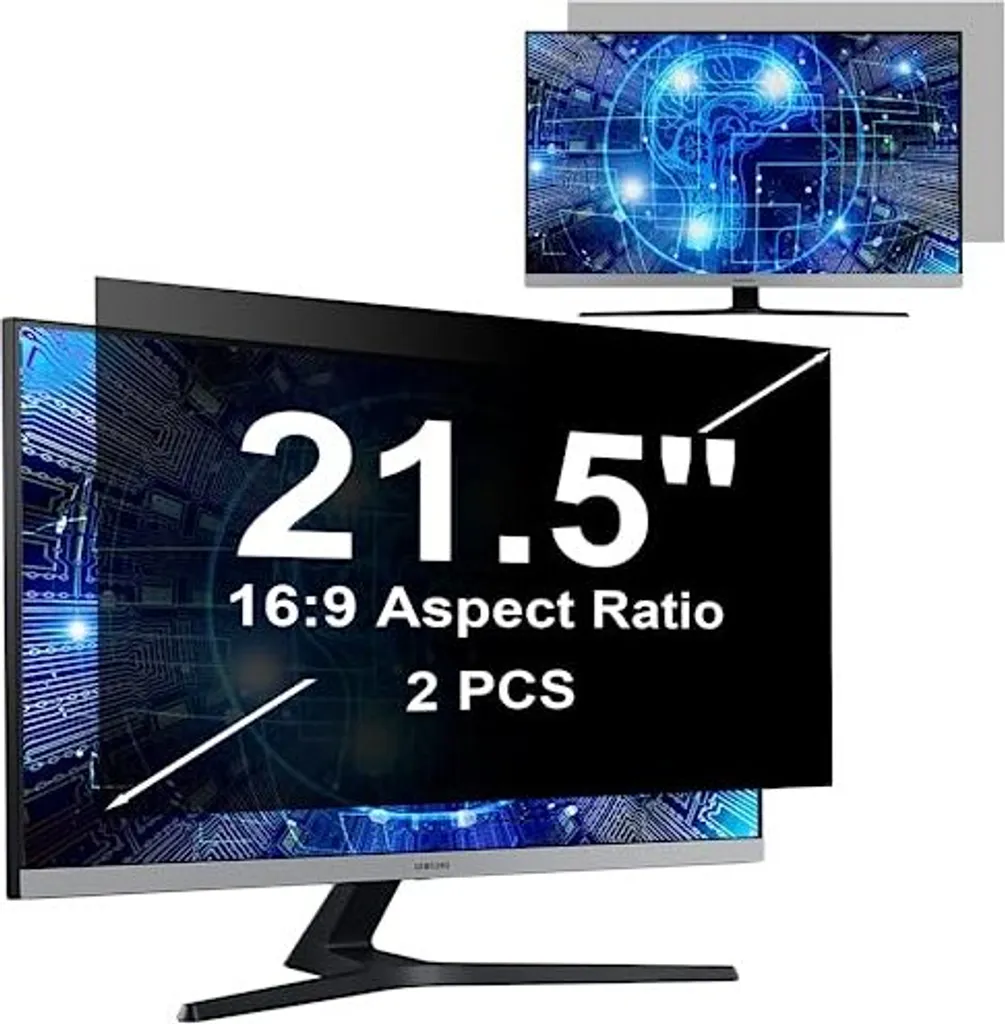 Confezione 2 filtri per monitor da 21,5 pollici 16:9, filtro anti luce blu, protezione antiriflesso, protezione rimovibile, pellicola,