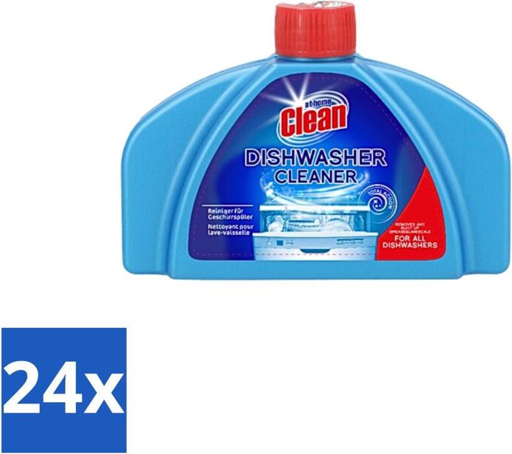 At Home - Clean - Spülmaschinenreiniger - Entfernt hartnäckigen Schmutz - 250 ml - Vorteilspack - 24 Stücke