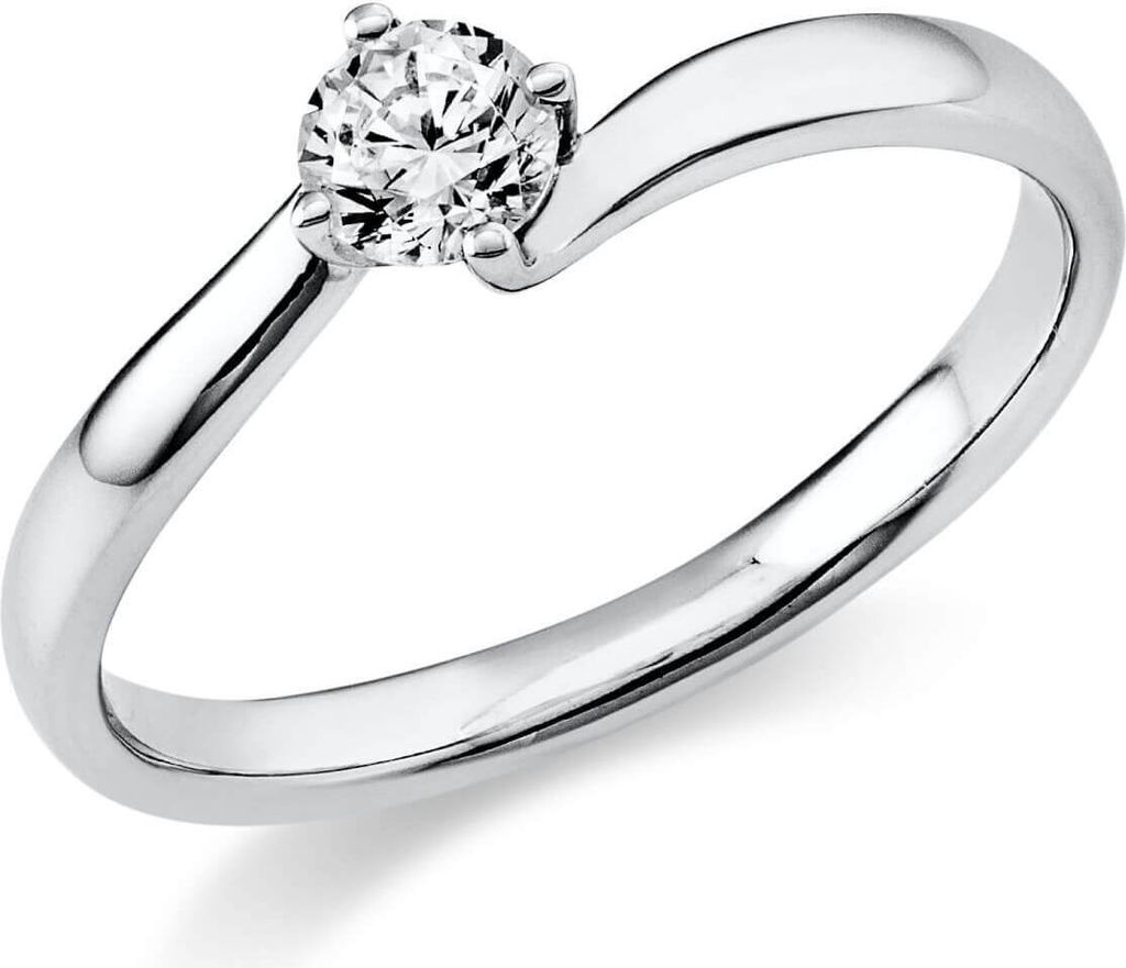 Solitaire Ring aus 750 Gold Weißgold Brillant 0,25ct TW-SI Produktbild 
