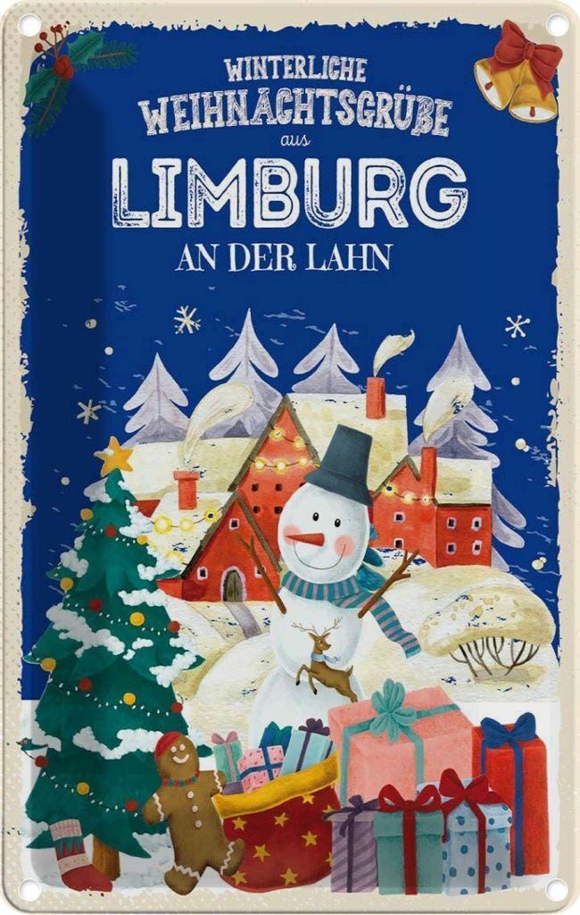 vianmo Blechschild 30x20 cm Weihnachtsgrüße LIMBURG AN DER LAHN Weihnachten