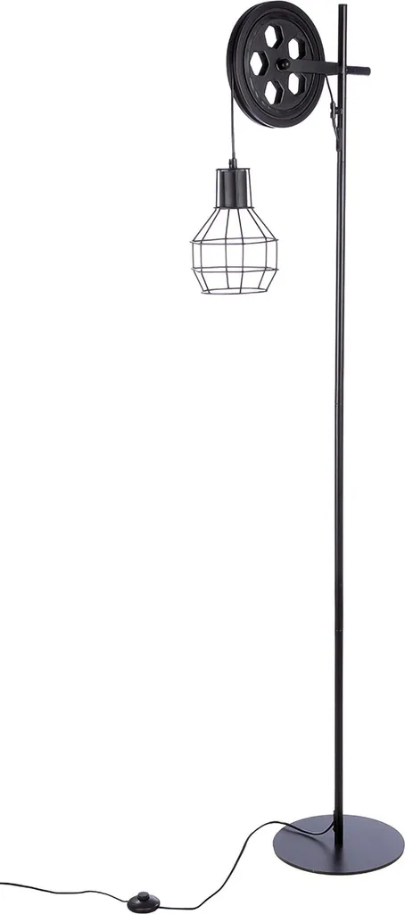 Lampadaire design Cage en métal noir 149 cm : Structure graphique Gilde