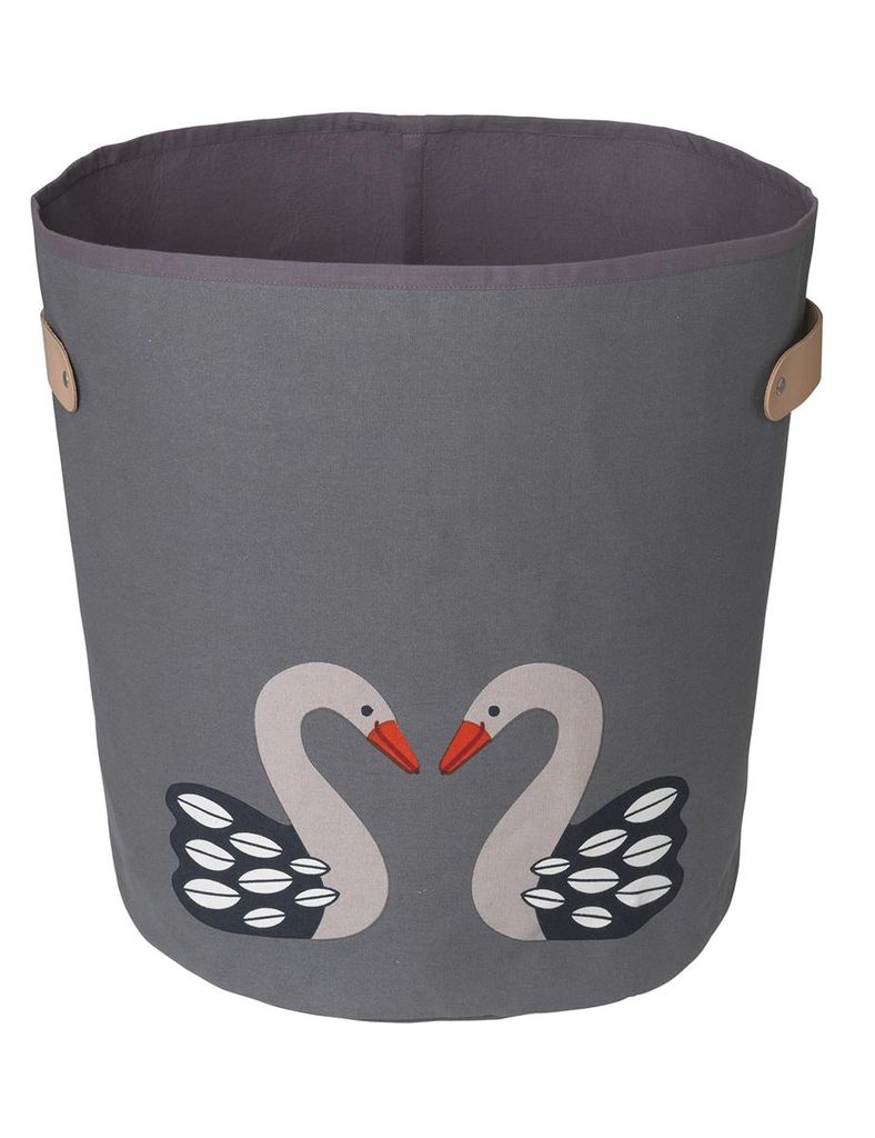 FRANCK & FISCHER Aufbewahrungskorb Schwan Boss dunkel (groß) L=32 B=32 H=42cm