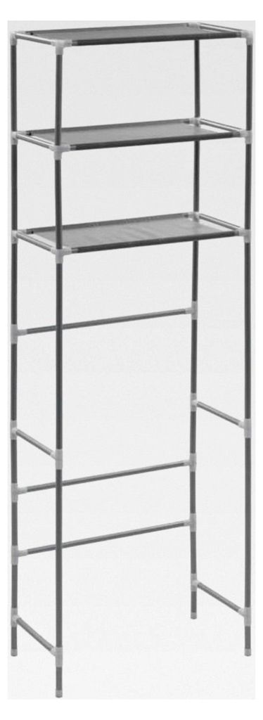 Toilettenregal 3-stufig für Badezimmer und WC, silbern, 53x28x169cm