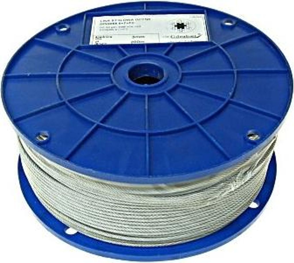Verzinktes Stahlseil in PVC 4,0 mm 6*7 200 MB - 200 MB - LIN 3/4