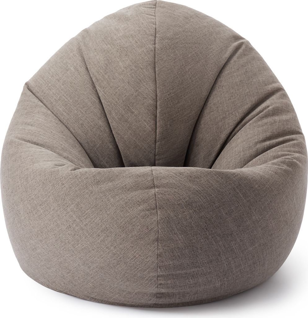 Lumaland Sitzsack Interior Line - Sitzkissen Runder - Indoor - 300l Füllung - 120 x 80 x 75 cm - Hellgrau