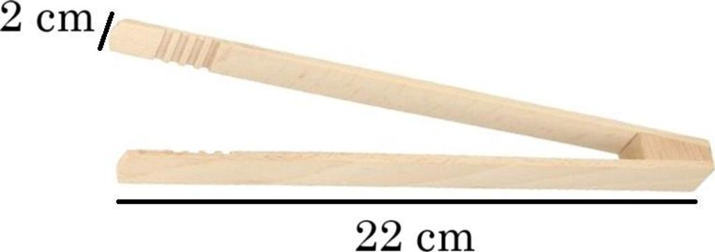 Holz-Küchenzange 22 cm – Toast-, Salat- & Grillzange aus Holz – Poland