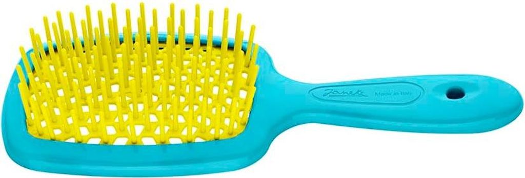Janeke, Superbrush, Paddle, Hair Brush, Yellow/Turquoise