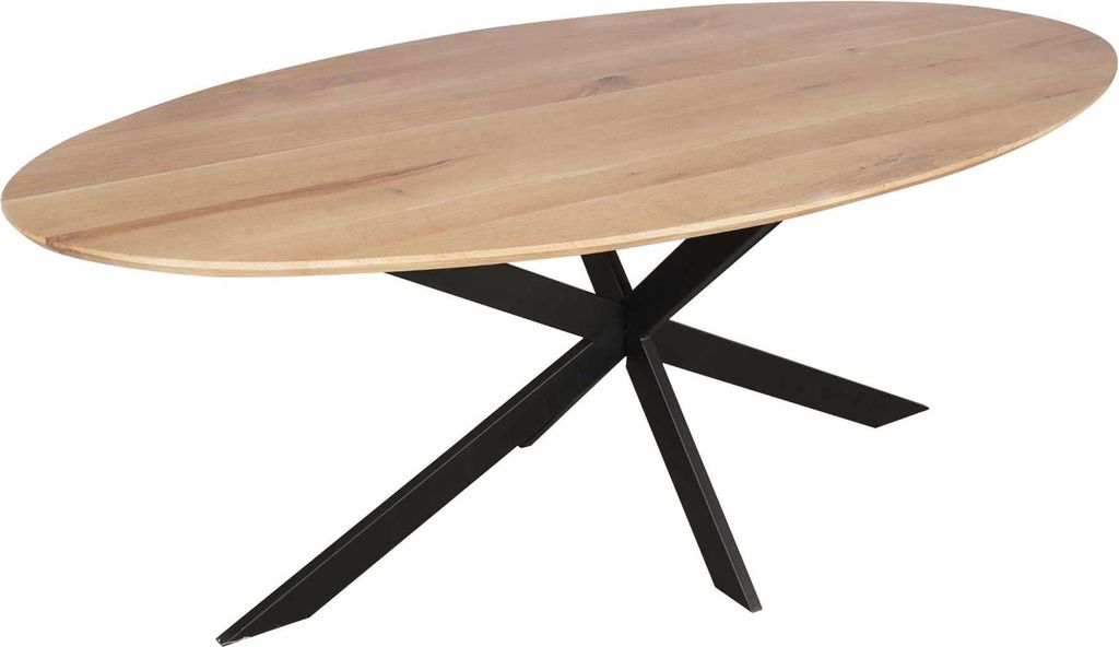 Ferro Esstisch Oval Eiche Massiv / Natur, Masse:180 cm X 90 cm