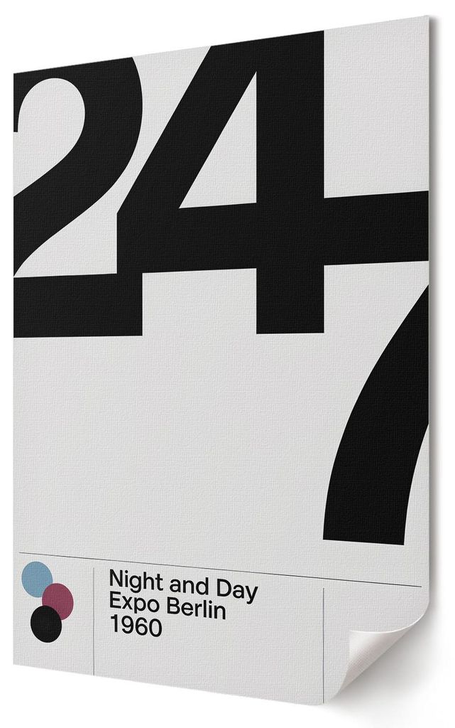Expo Berlin- Kunstdruck A4 - Minimalistisch, Modern, Popkultur- Wandbild für Wohnzimmer Schlafzimmer & Flur, Modernes Poster Wanddeko, Ungerahmt