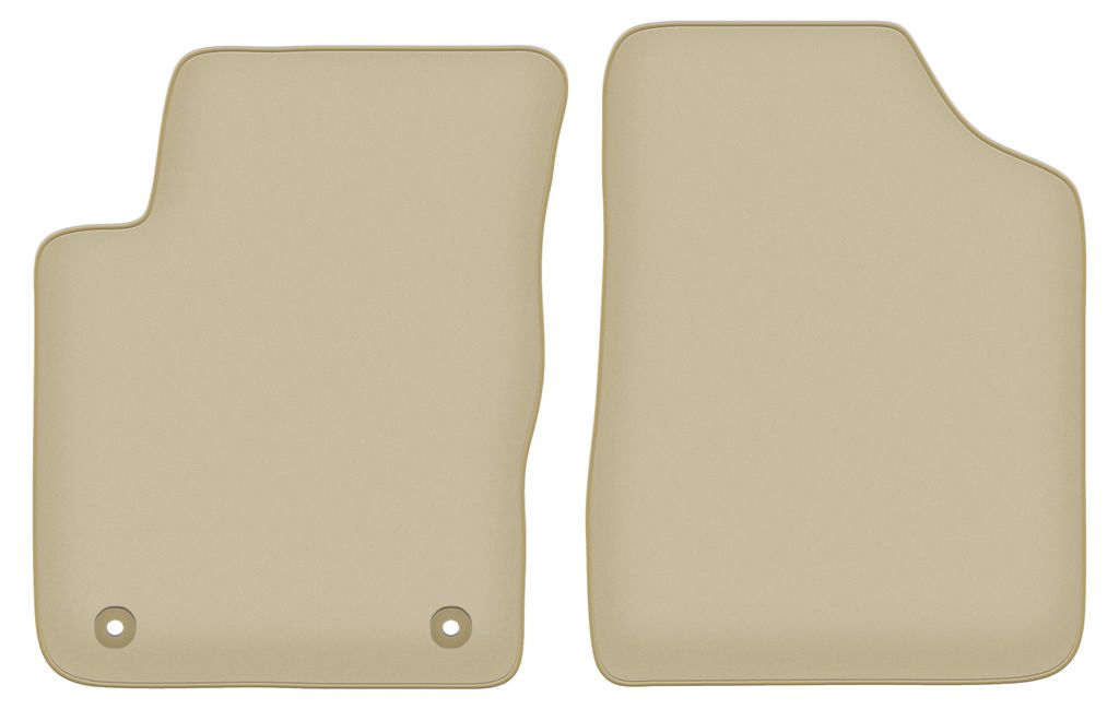 Velours-Fußmatten Vorne PREMIUM beige passend für Hyundai i10 (2007-2013, Schrägheck) – mit Befestigungen – passgenau