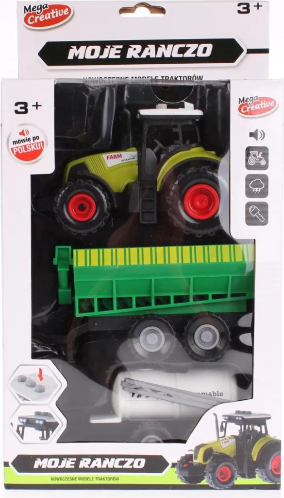 Jouet Tracteur Agricole de Ranch Mc avec Remorque et Accessoires de Ferme