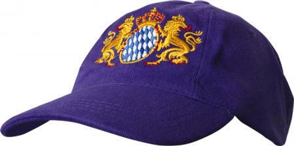 Baseballcap mit Stick - Bayernwappen mit goldenen Löwen - 68662 lila