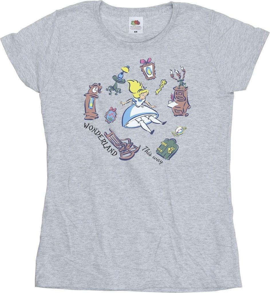 Disney - "Alice in Wonderland" T-Shirt für Damen BI7008 (L) (Grau)