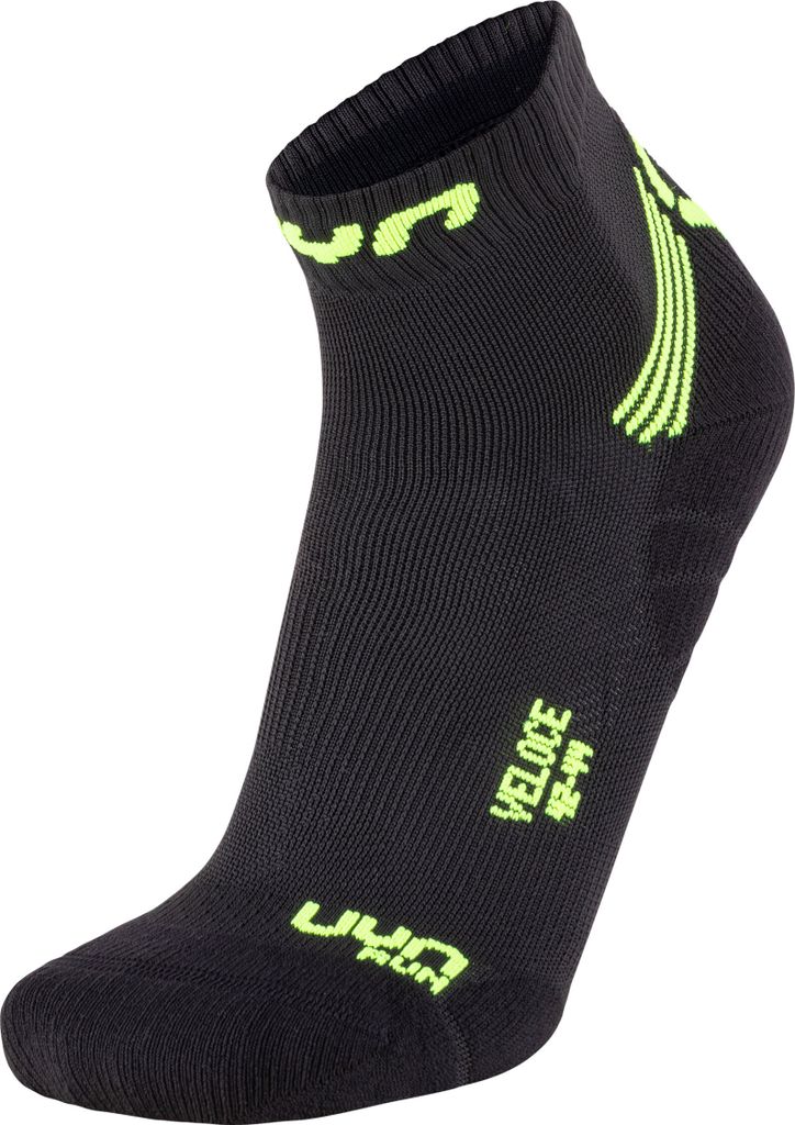 UYN Run Veloce Laufsocken Herren black/yellow fluo 35-38