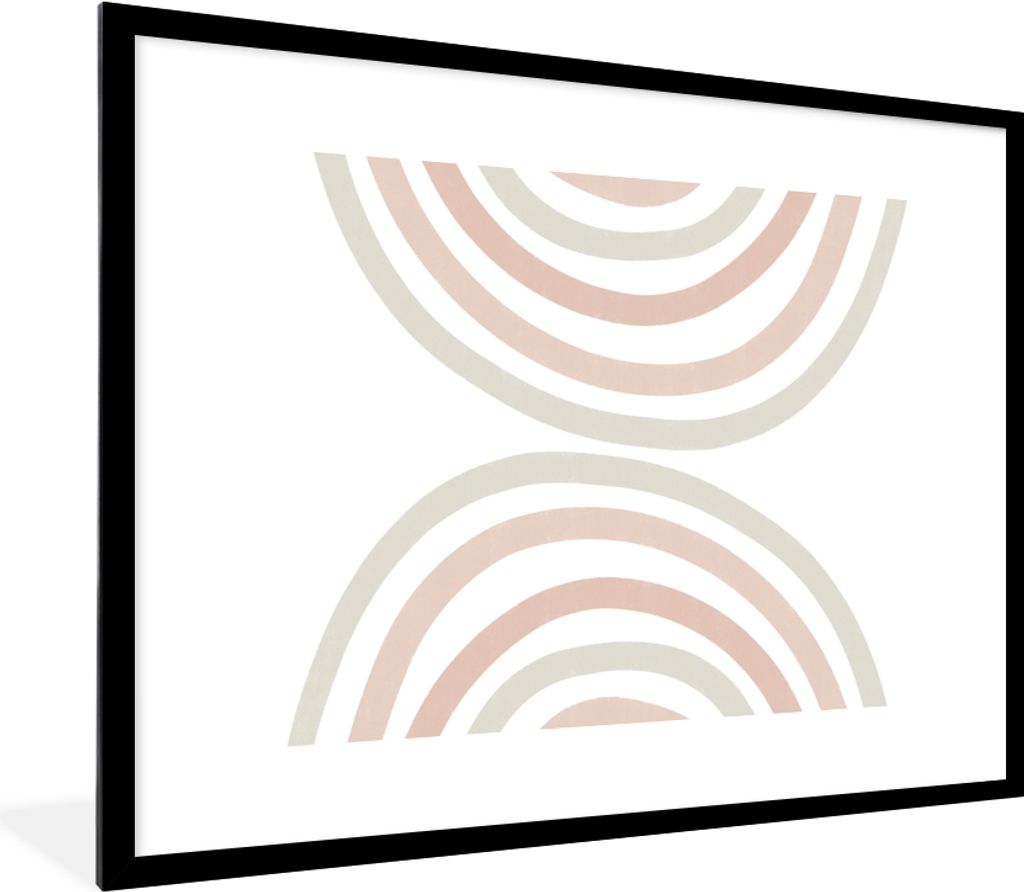 MuchoWow Gerahmtes Poster Regenbogen - Design - Pastell 80x60 cm - Poster mit Schwarzem Bilderrahmen Wandposter Rahmen Foto Bilder - Schlafzimmer...
