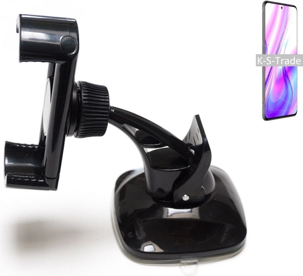 K-S-Trade kompakte Handy-Halterung Windschutzscheibe kompatibel mit ZTE S30 Pro Armaturenbrett schwarz Autohalterung KFZ Halter Scheiben-Halterung