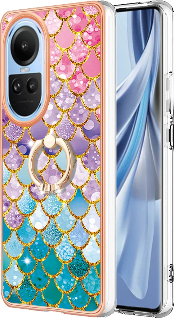 Custodia Oppo Reno10 5G Silicone TPU con Anello Supporto Colorato