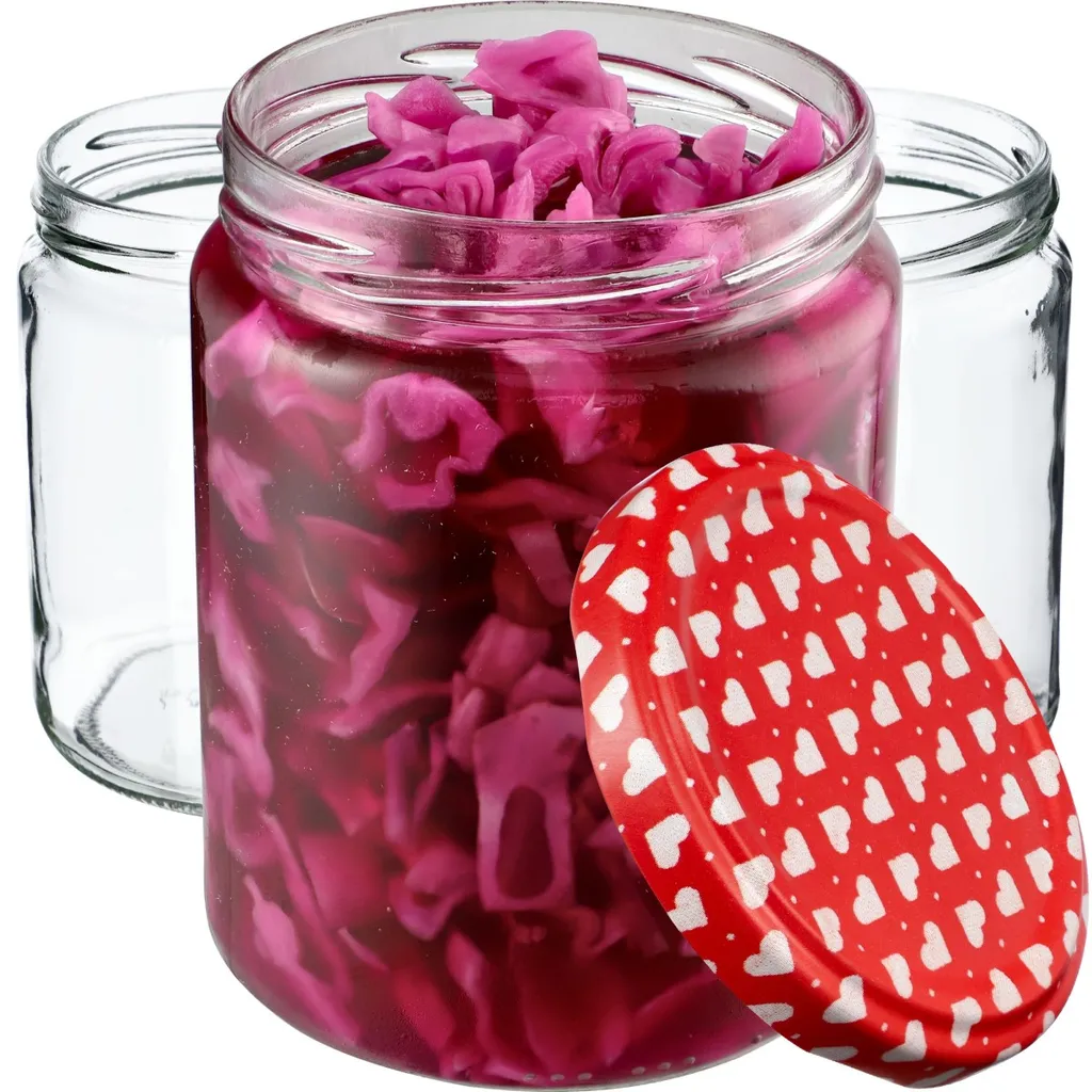 KADAX Maki 24 Barattoli Vetro 540ml Chiusura Ermetica Cuore