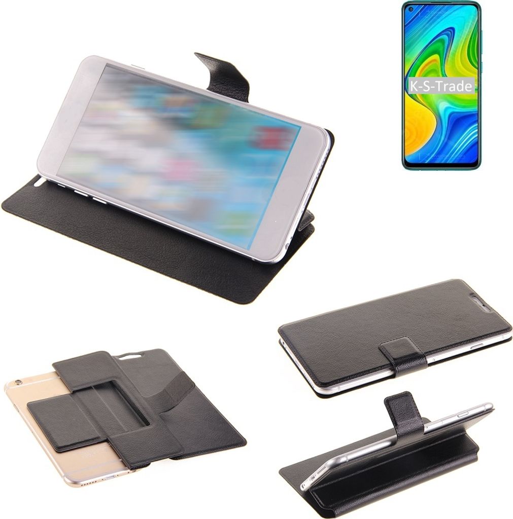 K-S-Trade Schutzhülle kompatibel mit Xiaomi Redmi 10X 4G Schutzhülle Flip Cover Klapphülle Wallet Case Slim Handyhülle bookstyle schwarz
