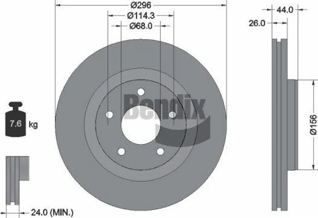 Disque de frein BENDIX BDS2088HC pour Nissan Juke et Pulsar OE