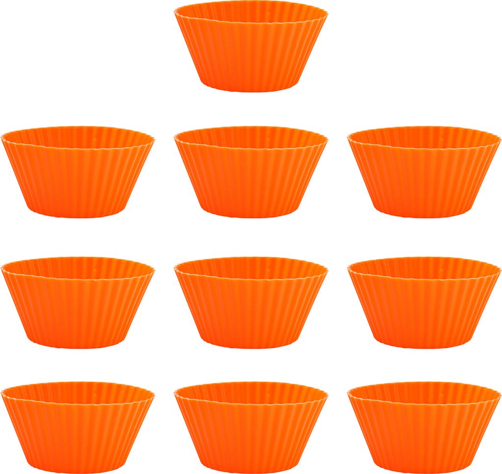 10 Stück Backförmchen, wiederverwendbare Cupcake-Förmchen aus Silikon, antihaftbeschichtet, leicht zu reinigen, hitzebeständig, für Partys und...