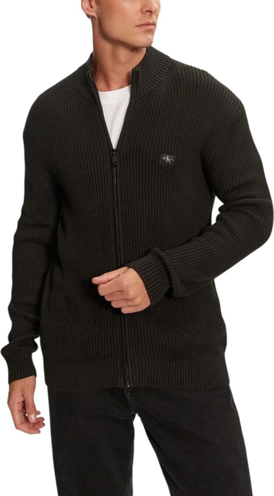 Calvin Klein Herren Zip-Up Cardigan Schwarz : Größe - L Größe: L