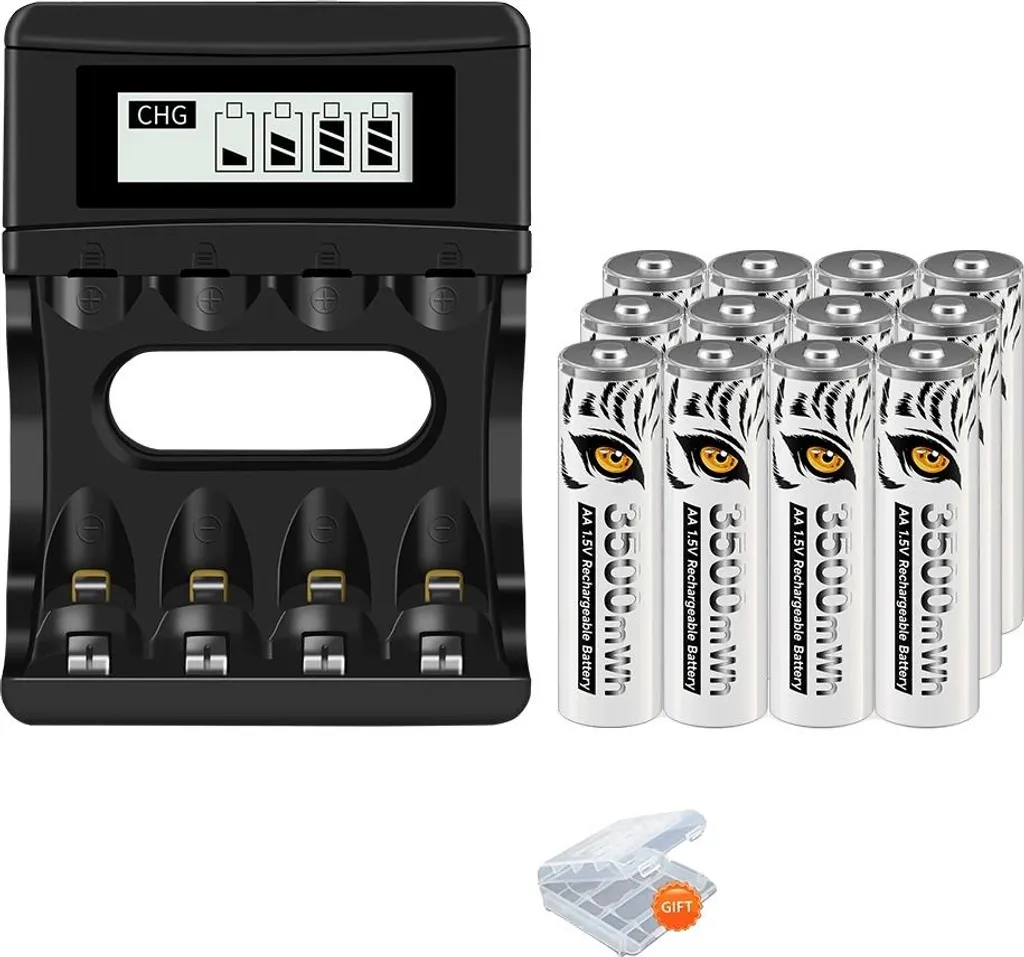Batterie rechargeable Lithium 12AA avec chargeur intelligent inclus
