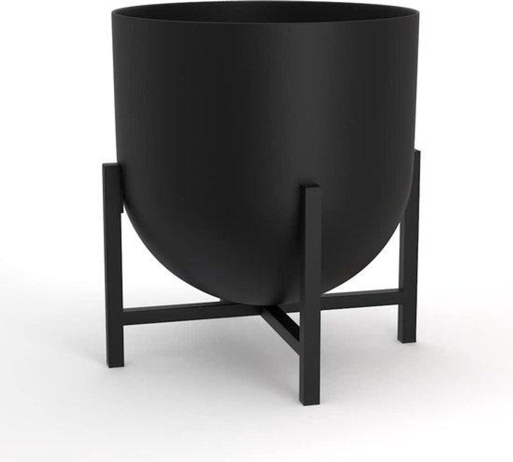 Große schwarze Blütopfe 22 cm Innen