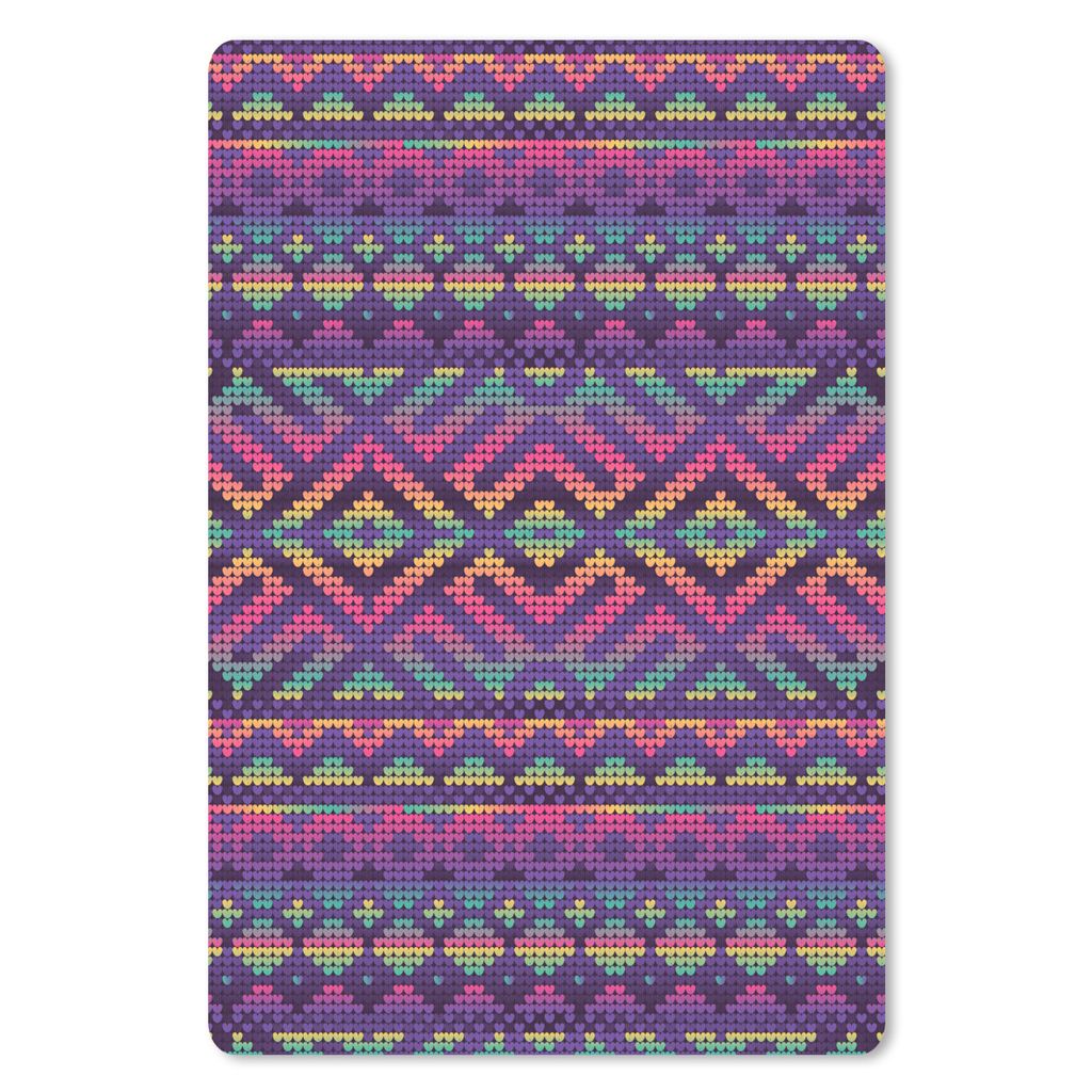 MuchoWow Mauspad Mousepad Stricken - Muster - Regenbogen 40x60 cm - Mousepads - Maus Mat - Pad - Mausunterlage - Schreibtisch Accesoire