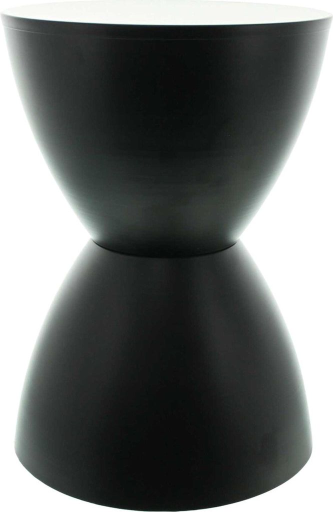 Design Beistelltisch / Hocker Sanduhr Metall schwarz