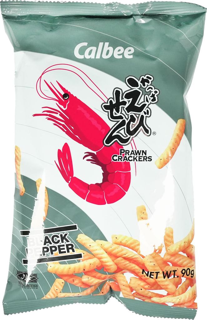 Calbee Prawn Crackers Black Pepper 90g