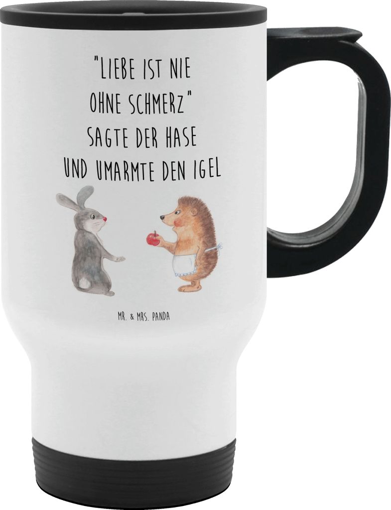 Mr. & Mrs. Panda thermosbecher Hase Igel - Weiß - Geschenk, Liebe Spruch, Mehrwegbecher, Kaffee-Thermobecher, Kaffeebecher To Go, Thermobecher, Ti...
