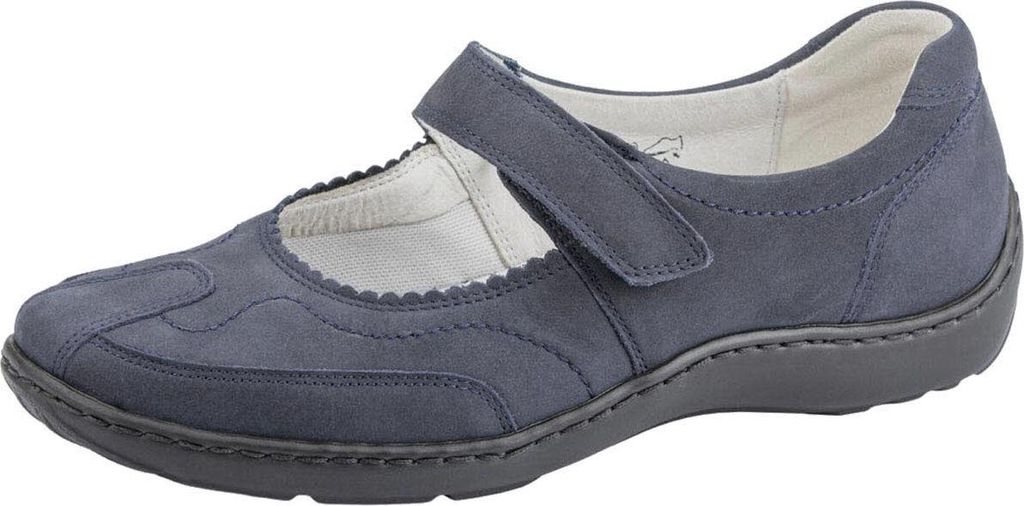 Waldläufer Henni Ballerina Klettver. 496302-191-217, Denver, Marine, Pro-Aktiv Fussbett, Weite H 38 1/2