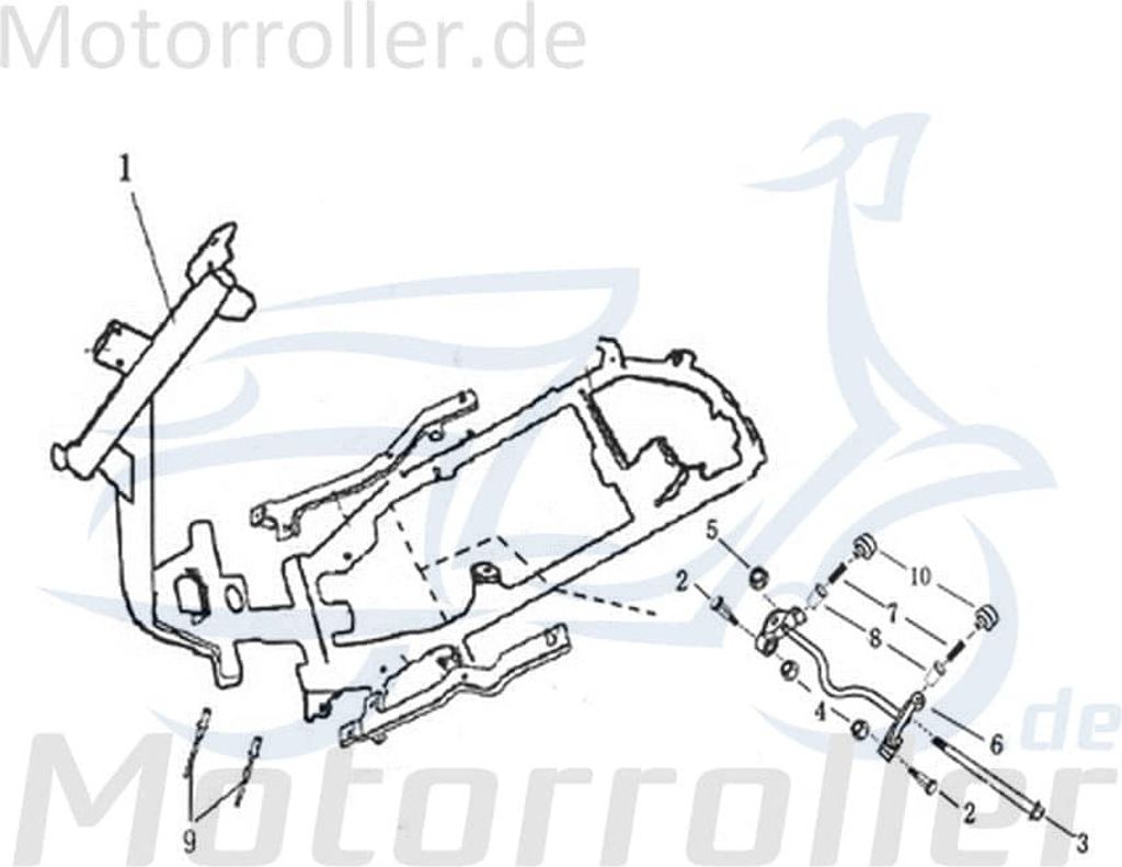 Jonway Galactica 2.0 RC 50 Schraube 50ccm 2Takt 706152 Motorroller.de M12x285mm Bundschraube Maschinenschraube Flanschschraube Flansch-Schraube