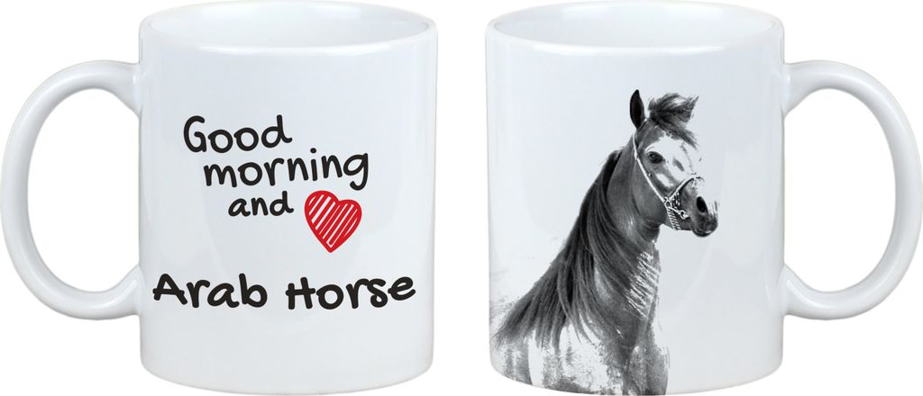 Arabisches Pferd - Tasse mit Hund, personalisierte Tasse mit Druck, klassisches Geschenk für jeden von der Marke Art-Dog.