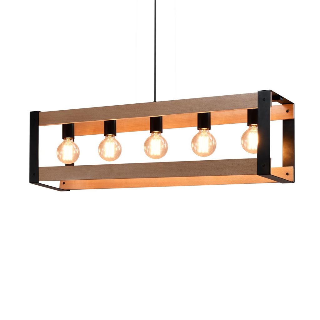 ZMG Pendelleuchte Holz vintage 5 Flammig Esstisch Produktbild 7