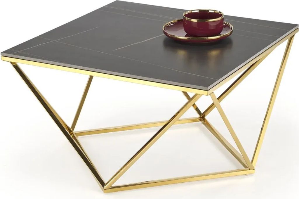 Couchtisch FELICIA Weißer Marmor / Gold