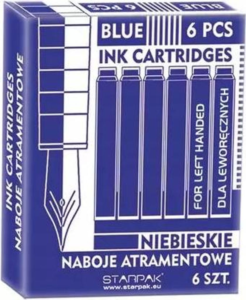 Kugelschreiber-Patronen kurz, blau, 6 Stück