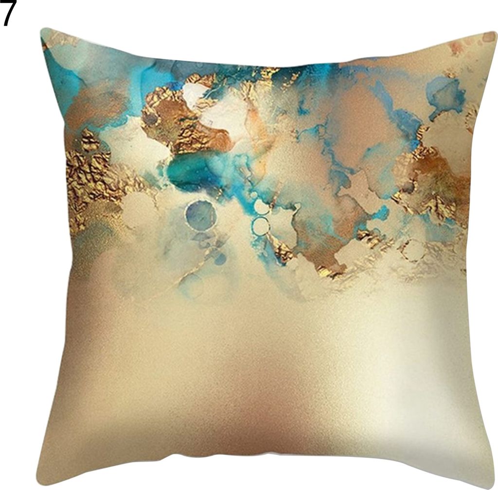 Kissenkoffer Soft Textur einfach gebrauchen Flachs Marmor gedrucktes Sofa Kissenbezirk Home Accessoires-7