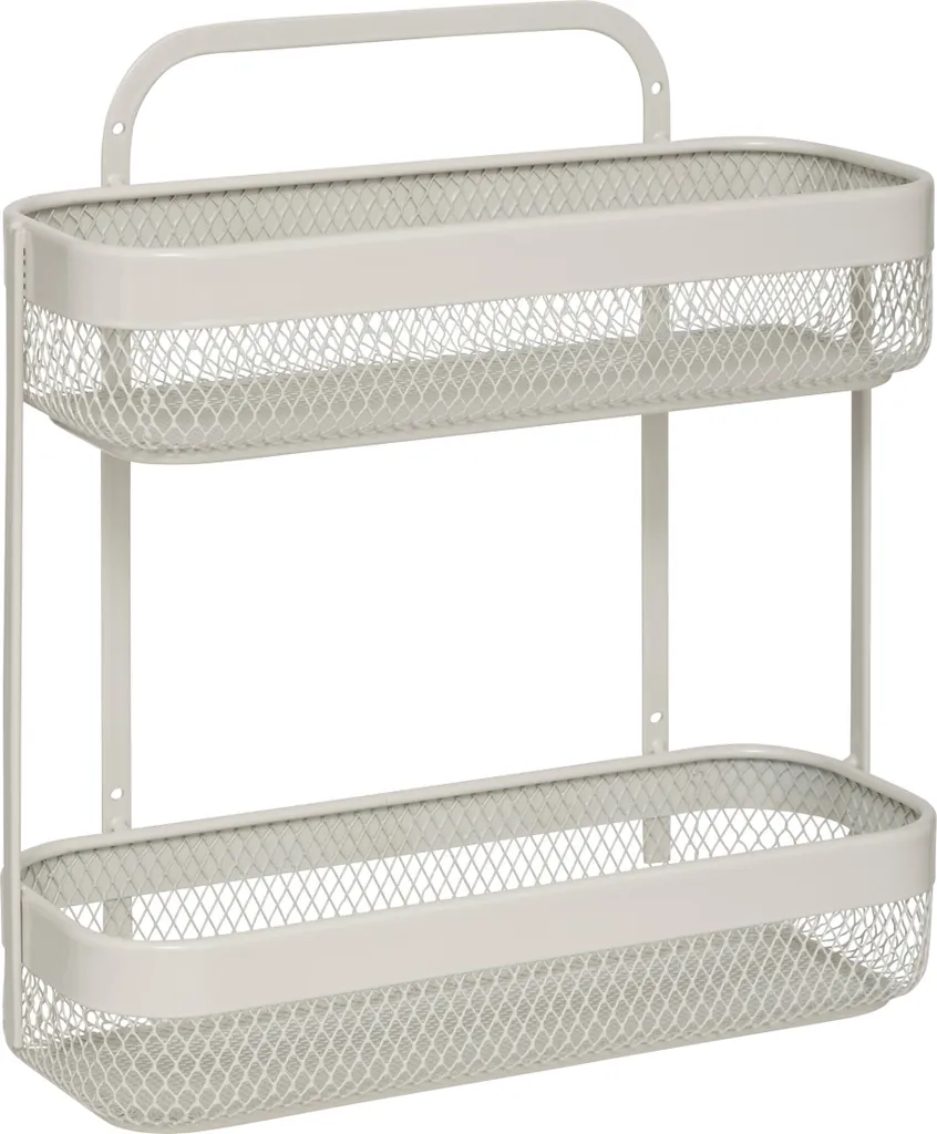 Petite étagère beige 2 niveaux Mayaj en métal style scandinave