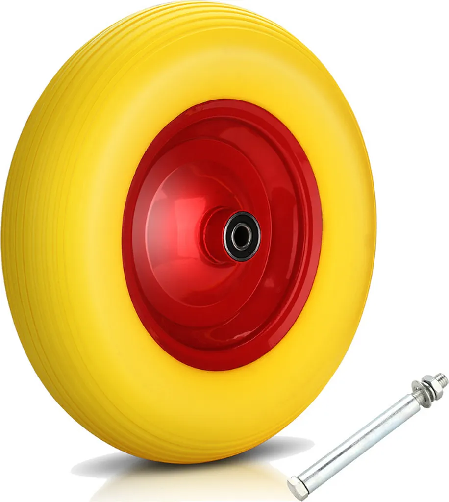 Yakimz Ruota Carriola Antiforatura 4.80/4.00-8 Gomma Piena PU con Asse