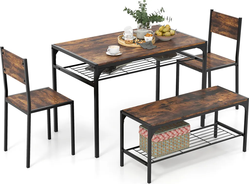 Table de Salle à Manger Gain de Place avec Banc pour Petit Appartement