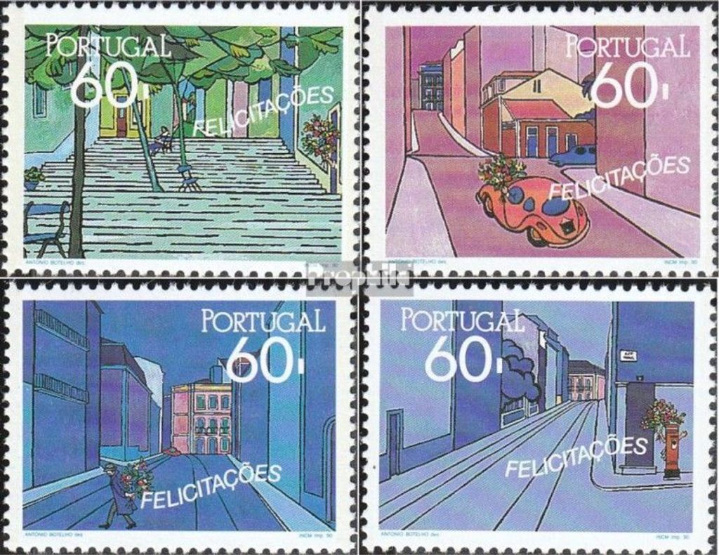 Briefmarken Portugal 1990 Mi 1825A-1828A (kompl.Ausg.) postfrisch Grußmarken