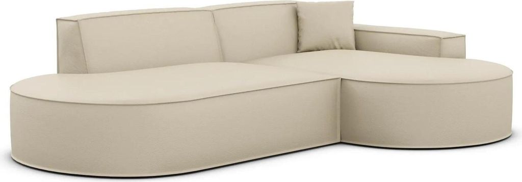 Kunstleder L-Form Lounge Studio Sofa Brevia Beige Rechts