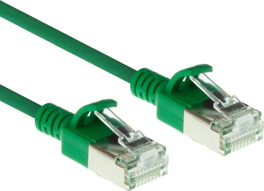 Cordon de brassage CAT6A Slim 5m LSZH Vert - Câble réseau RJ45 ACT U/FTP