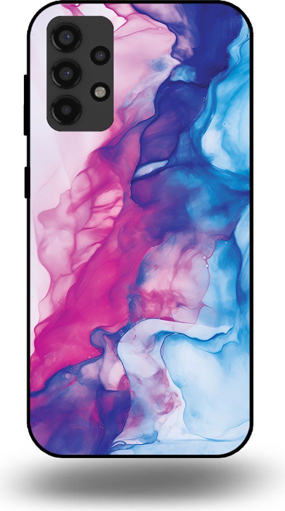 Smartphonica Telefon Fall geeignet für Samsung Galaxy A32 4G mit rosa blau Marmor Print - TPU Backcover Fall Rose blau Marmor Design