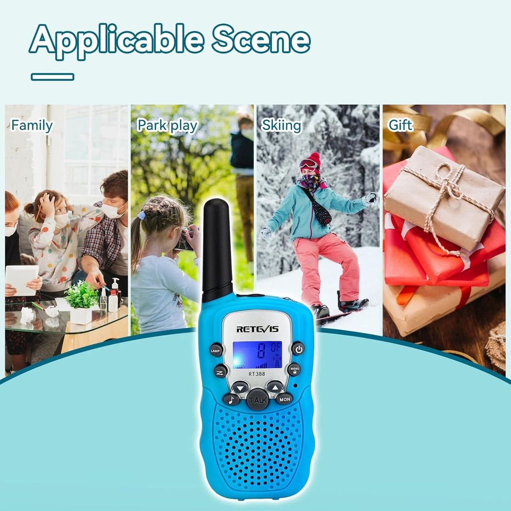 Retevis RT33 Talkie Walkie Enfant 8 Canaux 121 Codes Privés Écran LCD Retevis RT33 Talkie Walkie Enfant 8 Canaux 121 Codes Privés Écran LCD